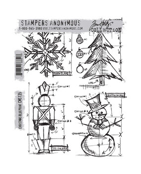 Stampers Anonymous Cling Stamps Christmas Blueprint (CMS135) Stampers Anonymous Cling Stamps Christmas Blueprint (CMS135)