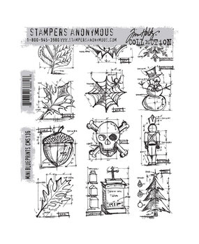 Stampers Anonymous Cling Stamps Mini Blueprints (CMS136) Stampers Anonymous Cling Stamps Mini Blueprints (CMS136)