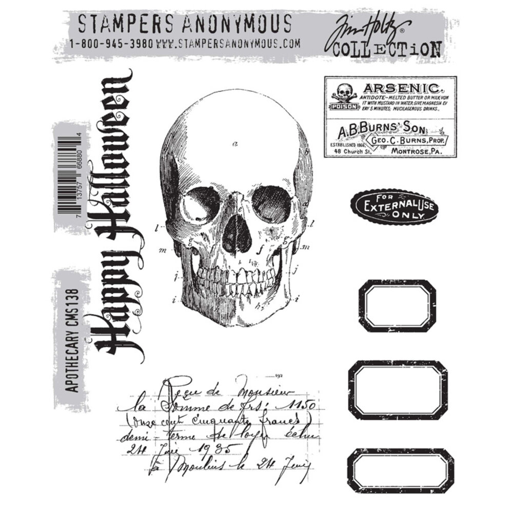 Stampers Anonymous Cling Stamps Apothecary (CMS138)
