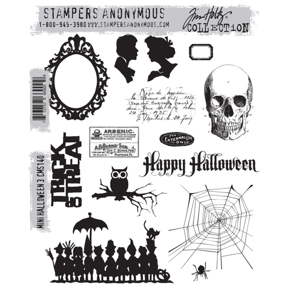 Stampers Anonymous Cling Stamps Mini Halloween 3 (CMS140)