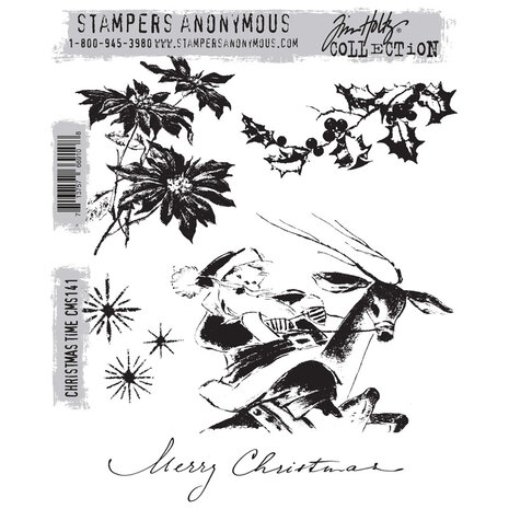 Stampers Anonymous Cling Stamps Christmas Time (CMS141) Stampers Anonymous Cling Stamps Christmas Time (CMS141)