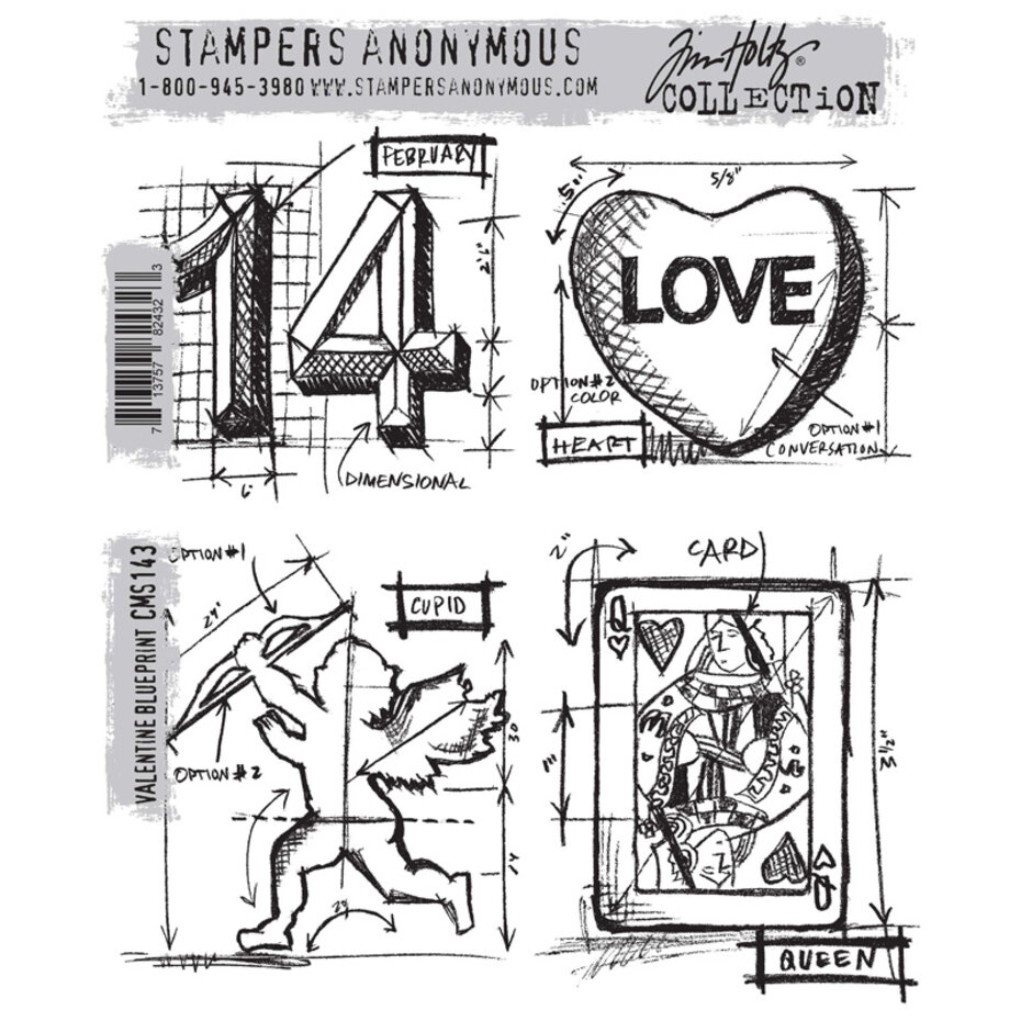 Stampers Anonymous_AGW Cling Correspondentie gemonteerde stempel, grijs, 7 x 8,5 inch Stampers Anonymous_AGW Cling Correspondentie gemonteerde stempel, grijs, 7 x 8,5 inch