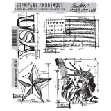 Stampers Anonymous Cling Stamps Americana Blueprint (CMS145)