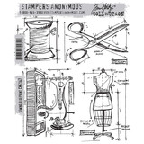Stampers Anonymous Cling Stamps Sewing Blueprint (CMS147)