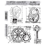 Stampers Anonymous Cling Stamps Industrial Blueprint (CMS149)