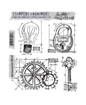 Stampers Anonymous Cling Stamps Industrial Blueprint (CMS149) Stampers Anonymous Cling Stamps Industrial Blueprint (CMS149)