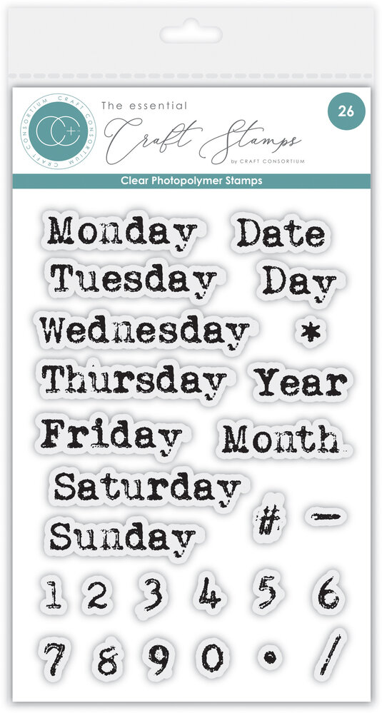 Craft Consortium Days of the Week Clear Stamp (CCESTMP001) Craft Consortium Days of the Week Clear Stamp (CCESTMP001)