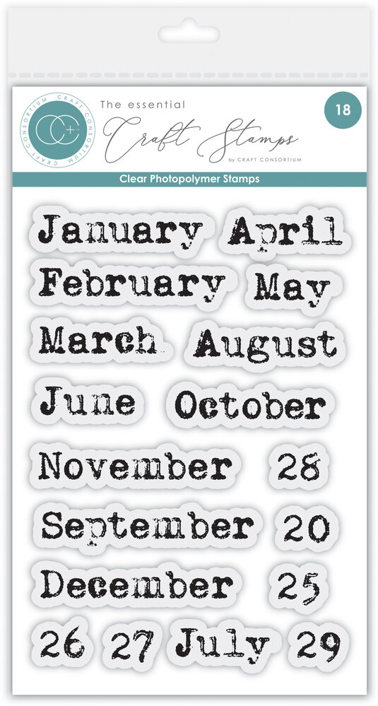 Craft Consortium Journal Months Clear Stamp (CCESTMP006)