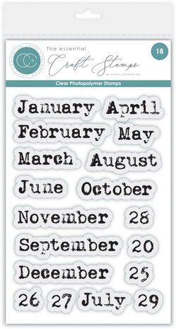 Craft Consortium Journal Months Clear Stamp (CCESTMP006)