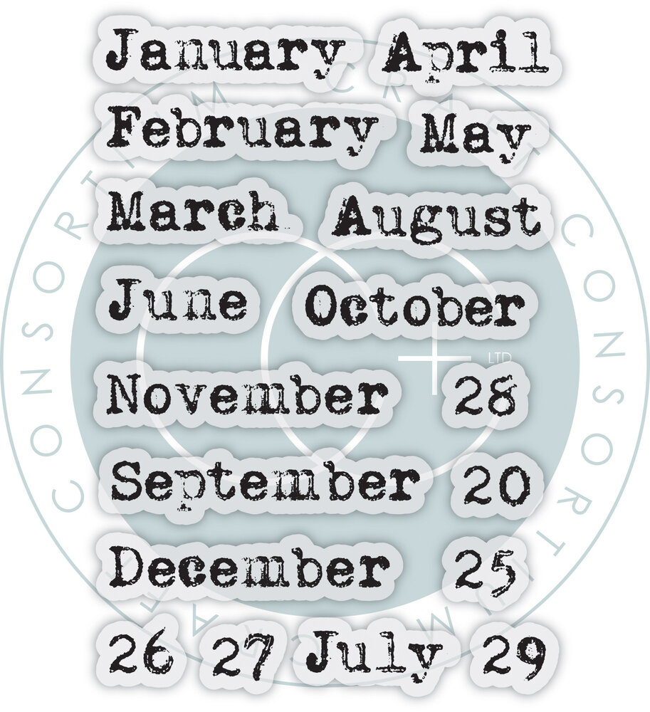 Craft Consortium Journal Months Clear Stamp (CCESTMP006)