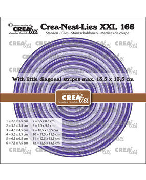 Crealies Nest Dies Circles with Little Diagonal Stripes (CLNestXXL166) Crealies Nest Dies Circles with Little Diagonal Stripes (CLNestXXL166)