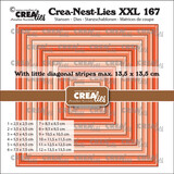 Crealies Nest Dies Squares with Little Diagonal Stripes (CLNestXXL167)