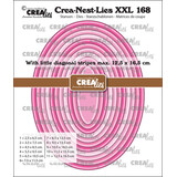 Crealies Nest Dies Ovals with Little Diagonal Stripes (CLNestXXL168)