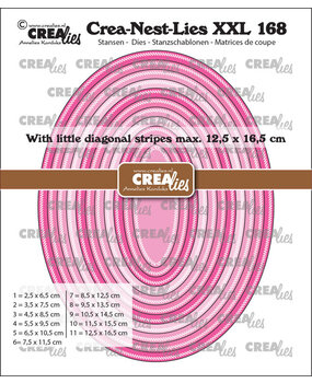 Crealies Nest Dies Ovals with Little Diagonal Stripes (CLNestXXL168) Crealies Nest Dies Ovals with Little Diagonal Stripes (CLNestXXL168)