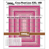 Crealies Nest Dies Rectangles with Little Diagonal Stripes (CLNestXXL169)