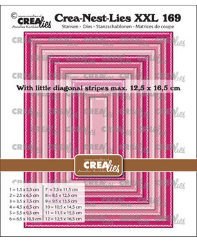 Crealies Nest Dies Rectangles with Little Diagonal Stripes (CLNestXXL169) Crealies Nest Dies Rectangles with Little Diagonal Stripes (CLNestXXL169)