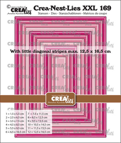 Crealies Nest Dies Rectangles with Little Diagonal Stripes (CLNestXXL169) Crealies Nest Dies Rectangles with Little Diagonal Stripes (CLNestXXL169)