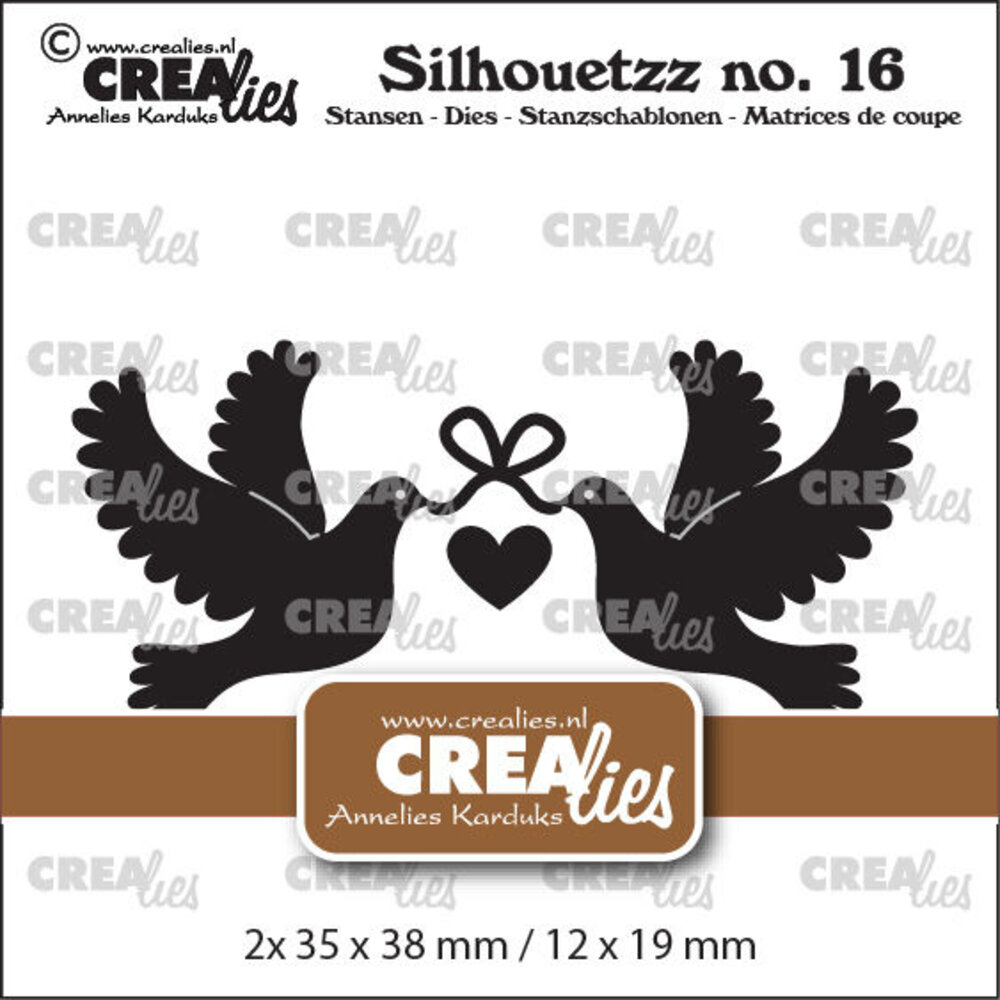 Crealies Silhouetzz Dies Doves with Heart (CLSH16)
