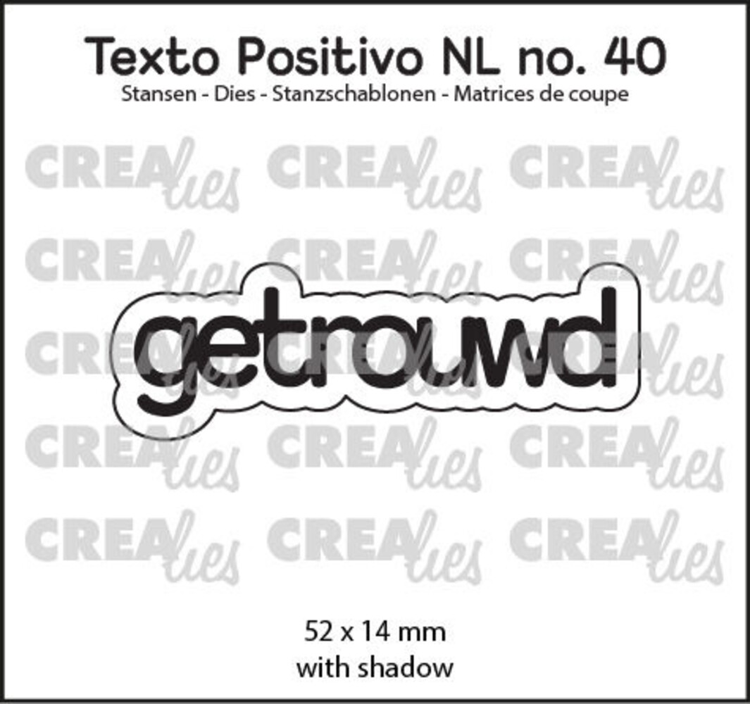 Crealies Texto Positivo Dies Getrouwd (POSNL40) Crealies Texto Positivo Dies Getrouwd (POSNL40)