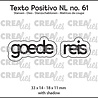 Crealies PRE-ORDER Texto Positivo Dies Goede Reis (POSNL61) Crealies PRE-ORDER Texto Positivo Dies Goede Reis (POSNL61)