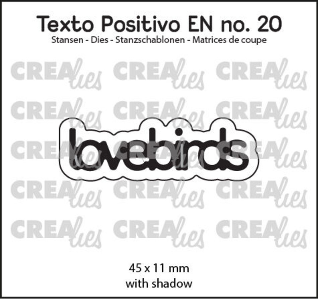 Crealies Texto Positivo Dies Lovebirds (POSEN20) Crealies Texto Positivo Dies Lovebirds (POSEN20)