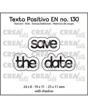 Crealies Texto Positivo Dies Save The Date (POSEN130)