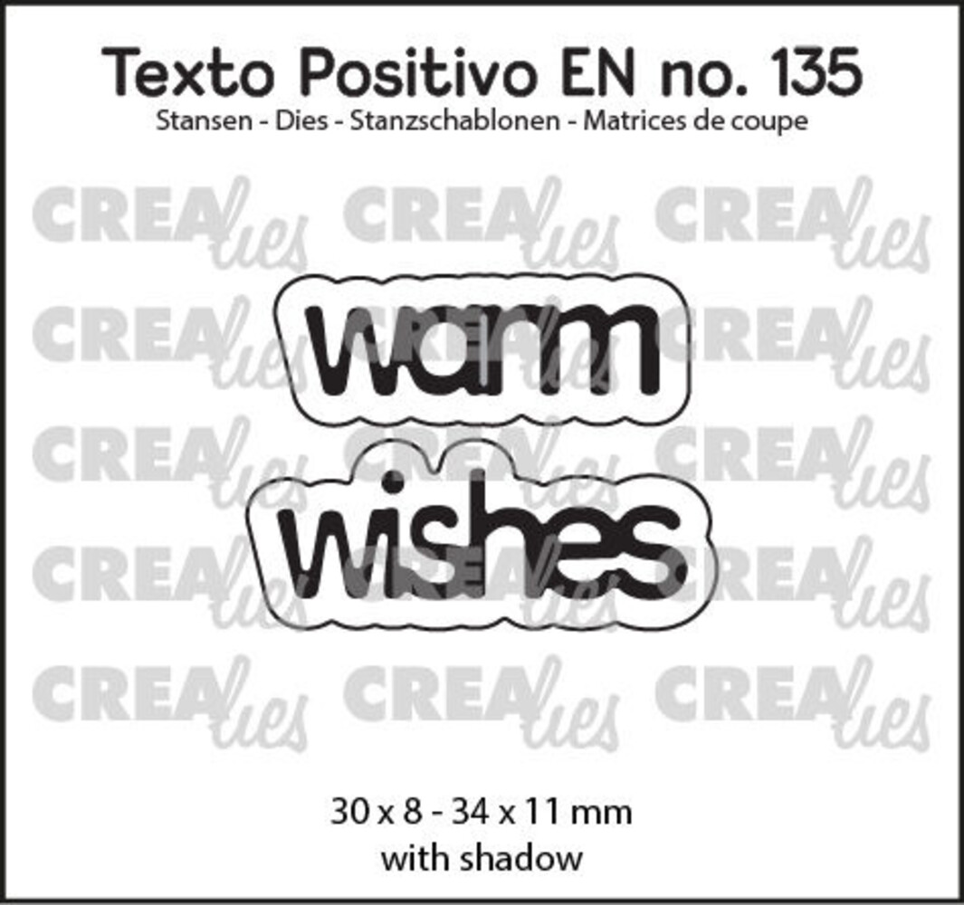 Crealies Texto Positivo Dies Warm Wishes (POSEN135) Crealies Texto Positivo Dies Warm Wishes (POSEN135)