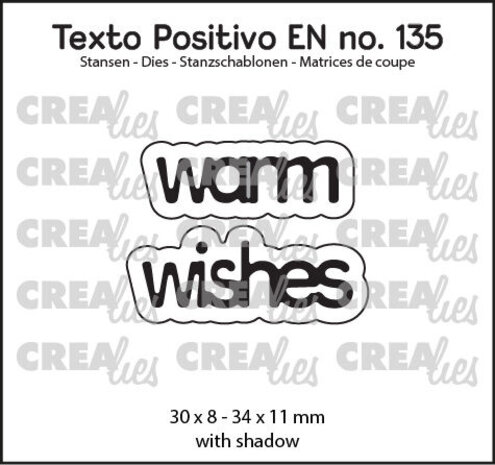 Crealies Texto Positivo Dies Warm Wishes (POSEN135) Crealies Texto Positivo Dies Warm Wishes (POSEN135)