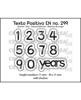 Crealies Texto Positivo Dies 1,2,3 Years (POSEN299)