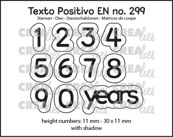 Crealies Texto Positivo Dies 1,2,3 Years (POSEN299) Crealies Texto Positivo Dies 1,2,3 Years (POSEN299)
