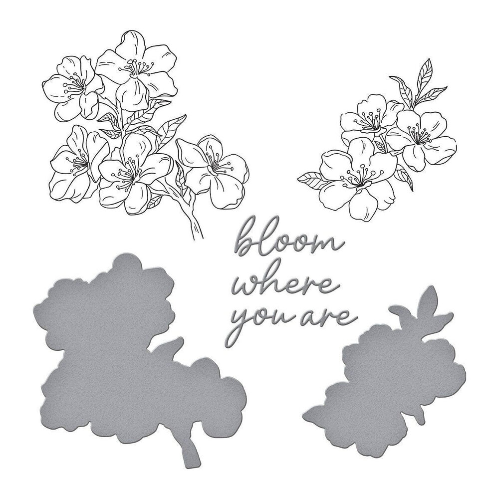 Spellbinders Spring in Kyoto Cherry Blossoms Press Plate & Die Set (BP-290)