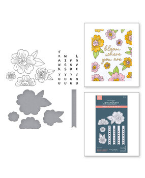 Spellbinders Spring in Kyoto Blossoms & Sentiments Press Plate & Die Set (BP-292)