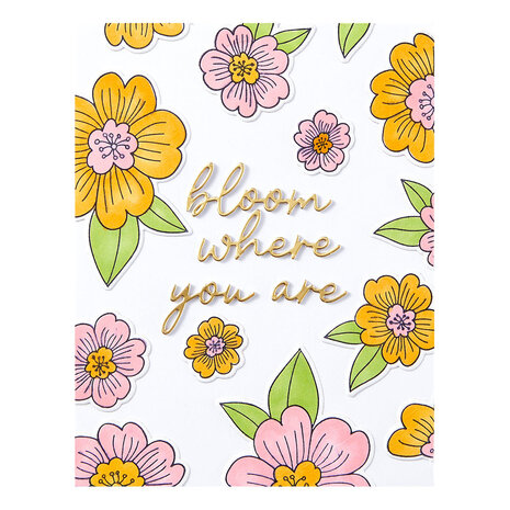 Spellbinders Spring in Kyoto Blossoms & Sentiments Press Plate & Die Set (BP-292)