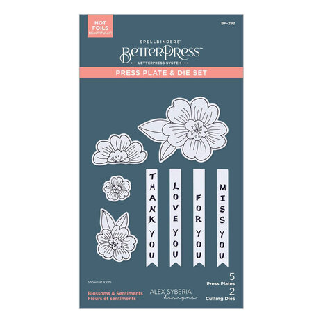 Spellbinders Spring in Kyoto Blossoms & Sentiments Press Plate & Die Set (BP-292)