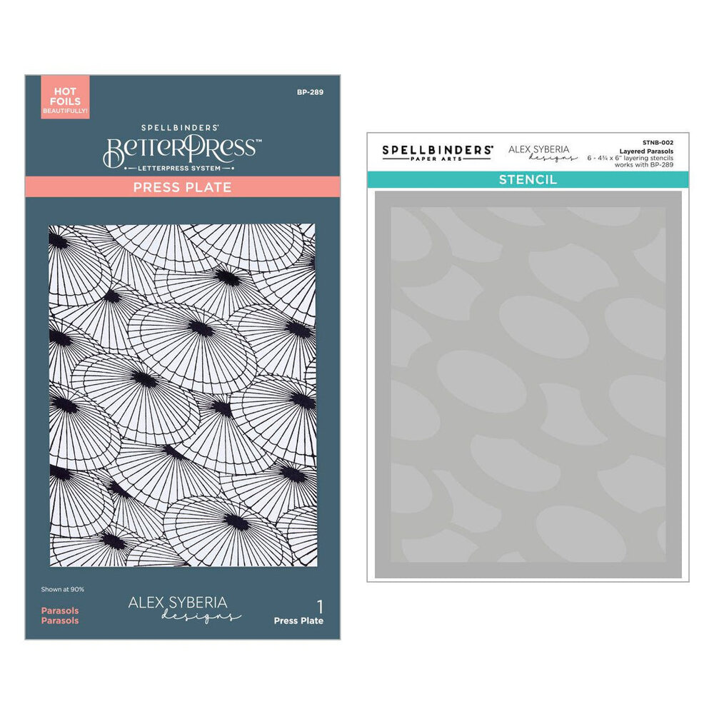 Spellbinders Spring in Kyoto BetterPress and Stencil Bundle (BD-0943)