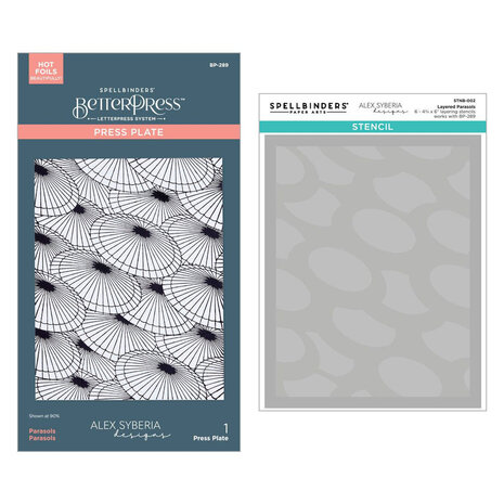 Spellbinders Spring in Kyoto BetterPress and Stencil Bundle (BD-0943)