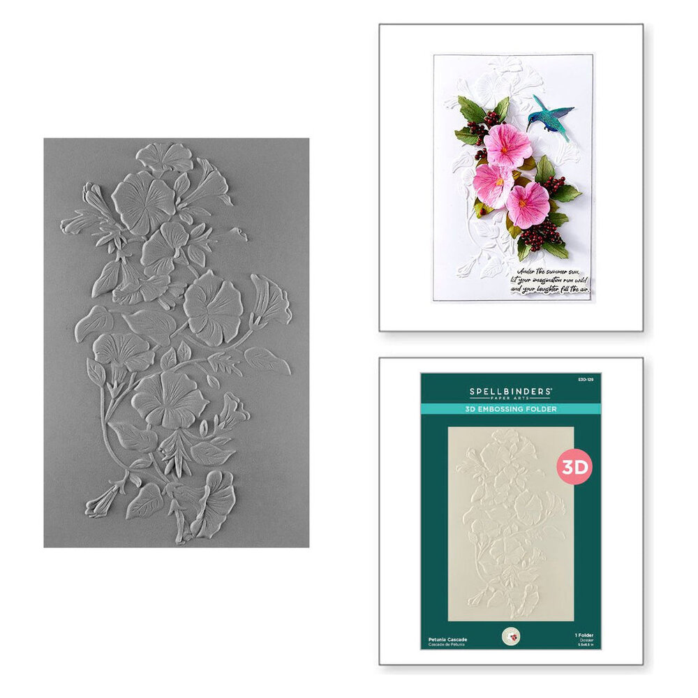 Spellbinders Summer Solstice Petunia Cascade 3D Embossing Folder (E3D-129)