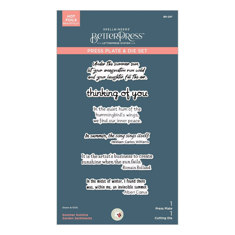 Spellbinders Summer Solstice Sentiments Press Plate & Die Set (BP-297)