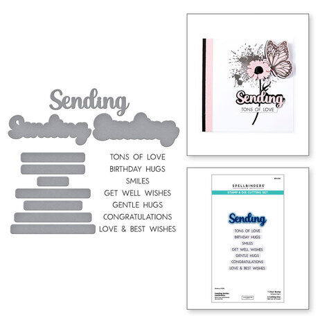 Spellbinders Wildflowers Sending Smiles Sentiments Stamp & Die Set (SDS-202)
