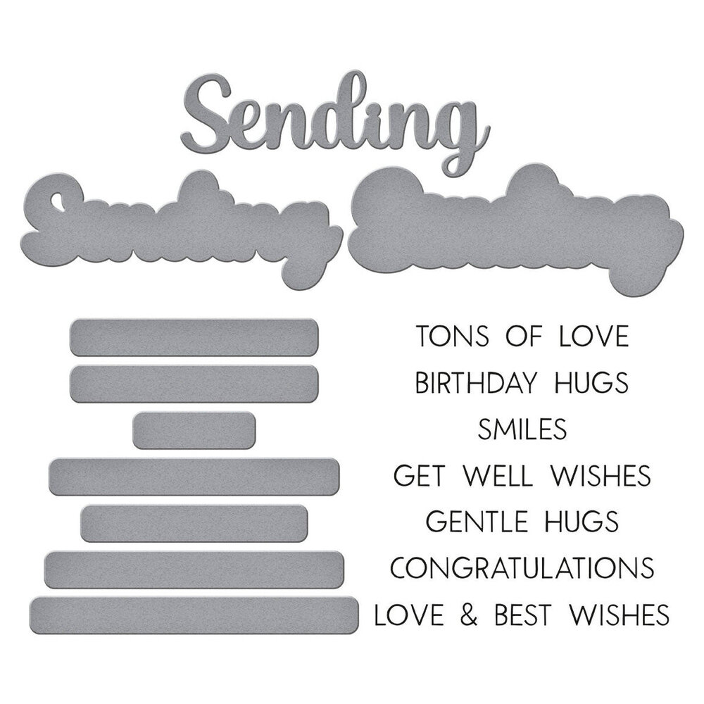 Spellbinders Wildflowers Sending Smiles Sentiments Stamp & Die Set (SDS-202)