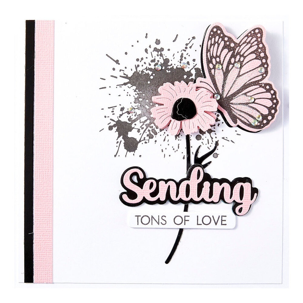 Spellbinders Wildflowers Sending Smiles Sentiments Stamp & Die Set (SDS-202)
