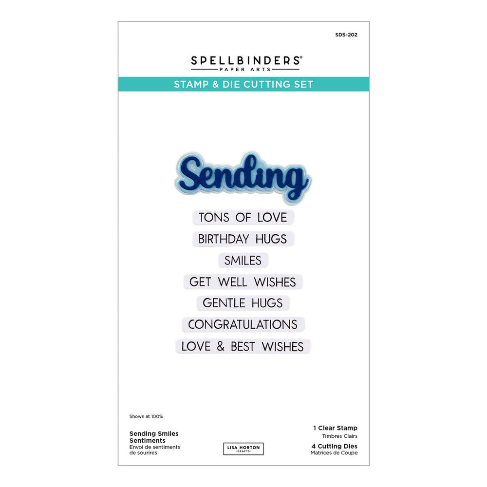 Spellbinders Wildflowers Sending Smiles Sentiments Stamp & Die Set (SDS-202)