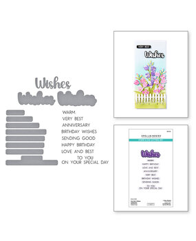 Spellbinders Wildflowers Very Best Wishes Sentiments Stamp & Die Set (SDS-203) Spellbinders Wildflowers Very Best Wishes Sentiments Stamp & Die Set (SDS-203)