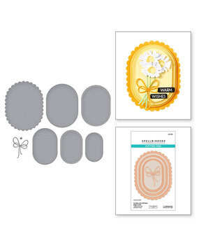 Spellbinders Wildflowers Scallop and Stitched Edge Ovals Dies (S4-1431)