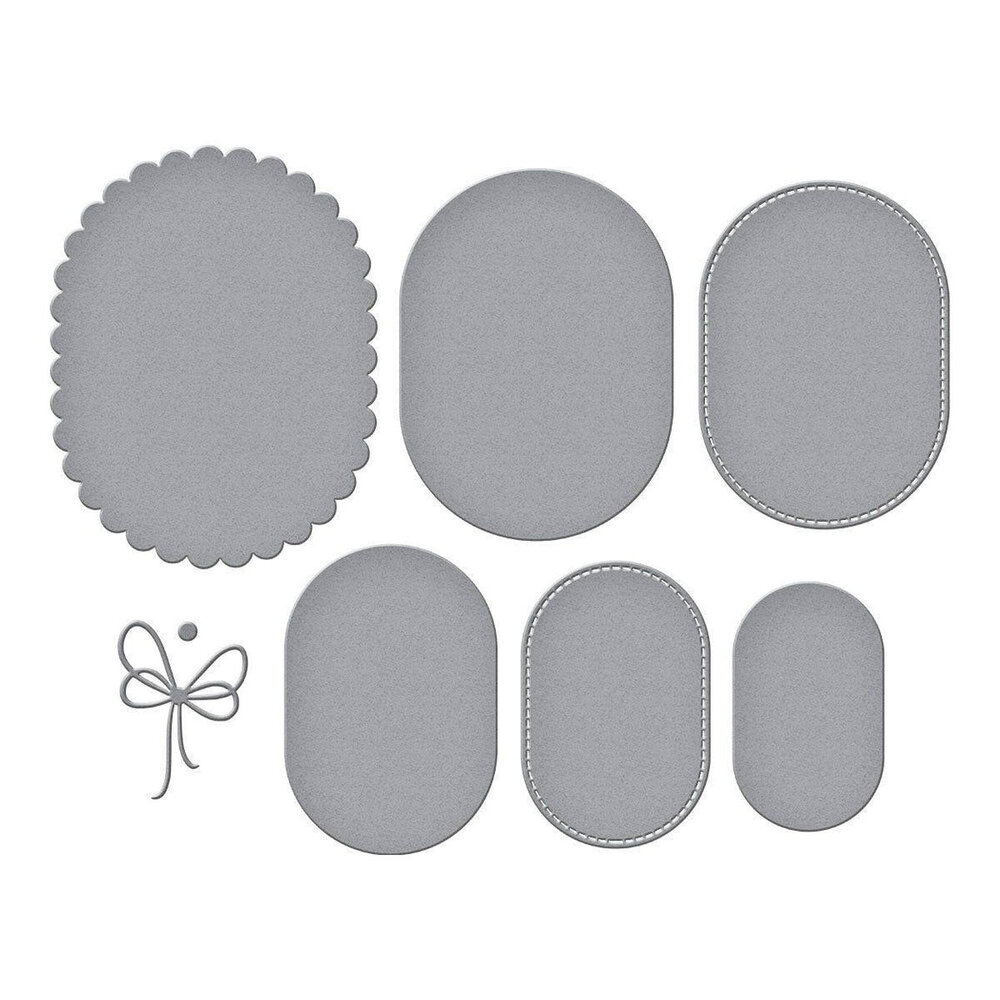 Spellbinders Wildflowers Scallop and Stitched Edge Ovals Dies (S4-1431)
