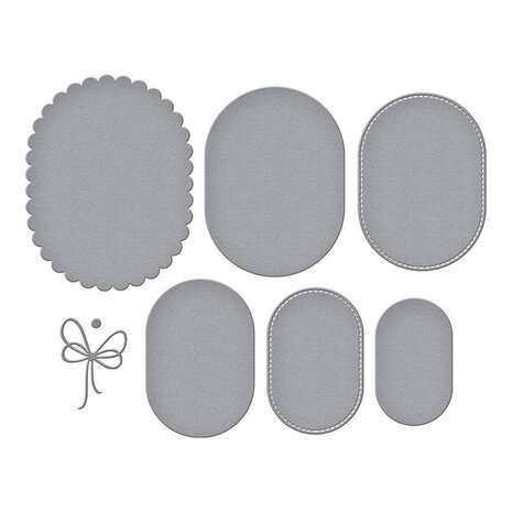 Spellbinders Wildflowers Scallop and Stitched Edge Ovals Dies (S4-1431)