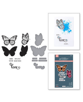 Spellbinders Wildflowers Butterfly Silhouettes Registration Press Plate & Die Set (BPR-028)