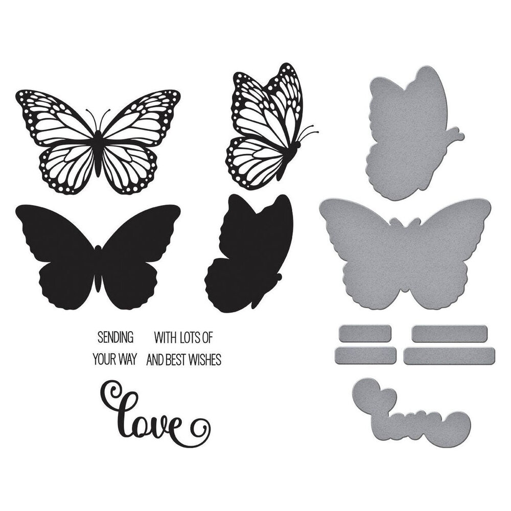 Spellbinders Wildflowers Butterfly Silhouettes Registration Press Plate & Die Set (BPR-028) Spellbinders Wildflowers Butterfly Silhouettes Registration Press Plate & Die Set (BPR-028)
