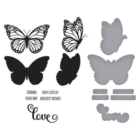 Spellbinders Wildflowers Butterfly Silhouettes Registration Press Plate & Die Set (BPR-028) Spellbinders Wildflowers Butterfly Silhouettes Registration Press Plate & Die Set (BPR-028)