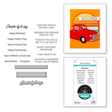 Spellbinders Classic Road Legends Cruisin' By Sentiments Stamp & Die Set (SDS-204)